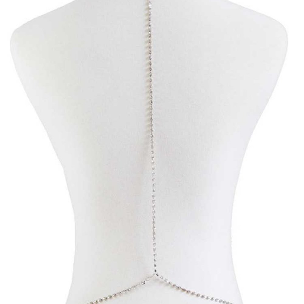 Rhinestone Iconic Convertible Back Chain - Silver